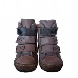 NEW RENBUT SHOES kid's velcro triple strap snow boots in tan/olive brown